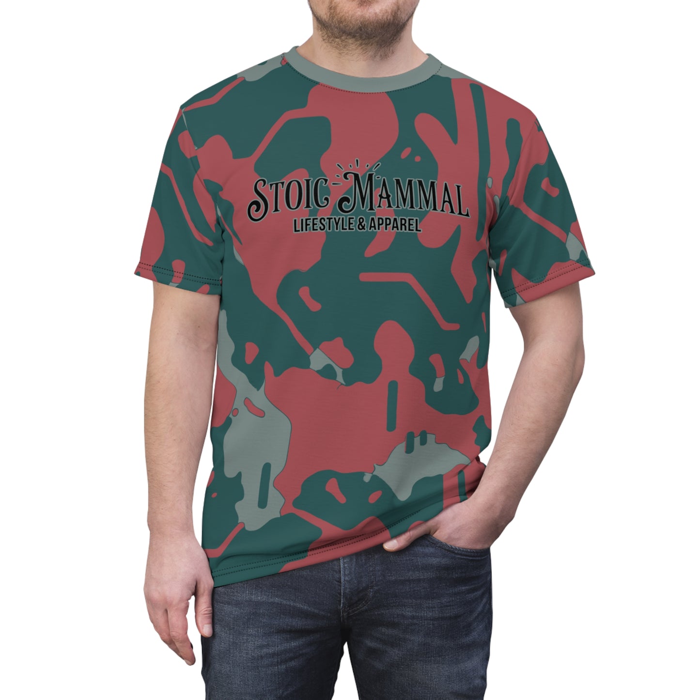 Crimson Digi Camouflage Stoic Mammal Lifestyle Apparel Tee
