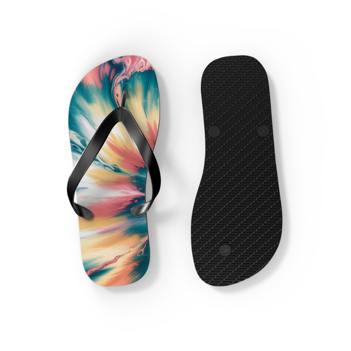 Vibrant Tie-Dye Flip Flops for Summer Fun, Beach Sandals, Vacation Footwear, Pool Party Accessories, Festival Style