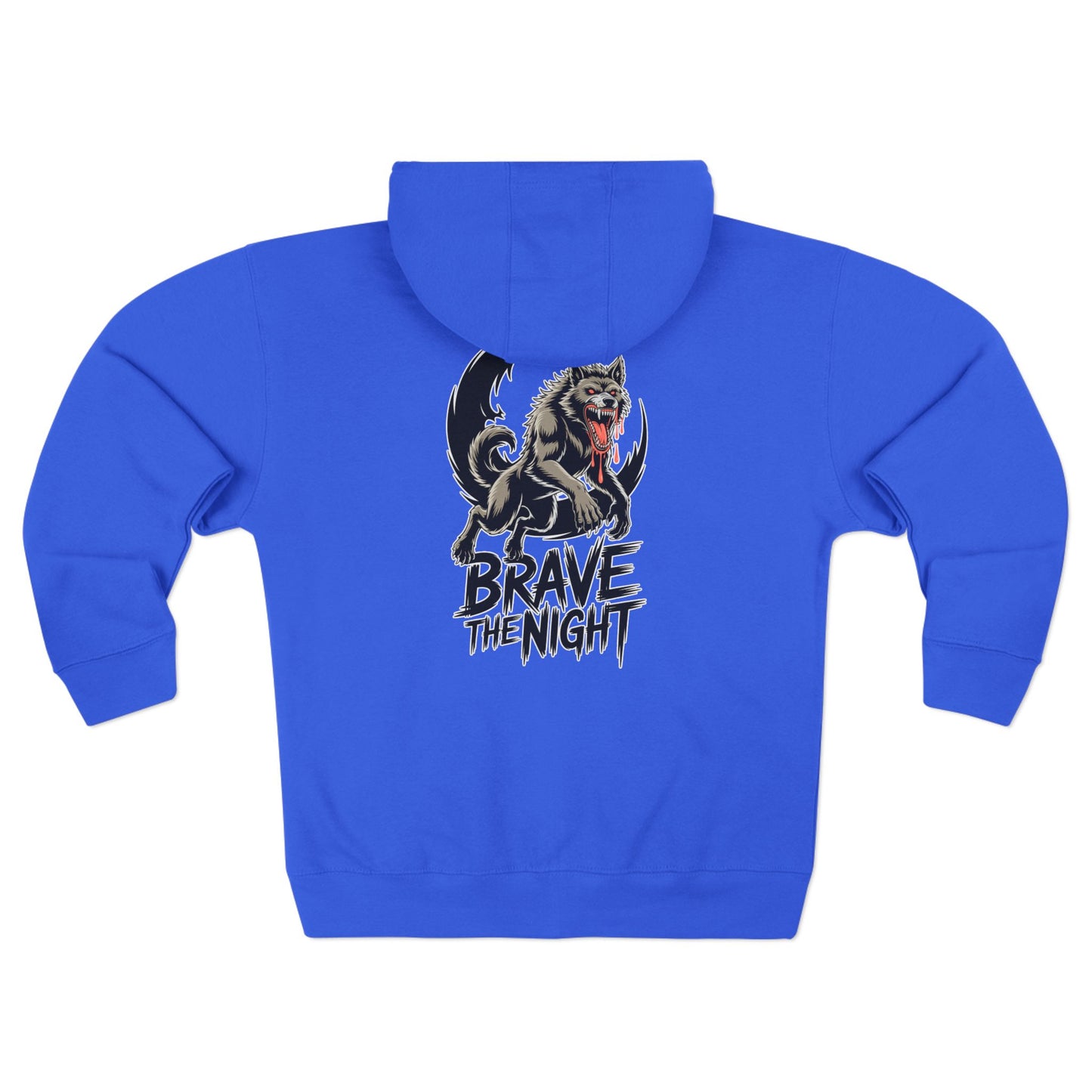 Brave the Night Hoodie, Unisex Zip Front Sweatshirt