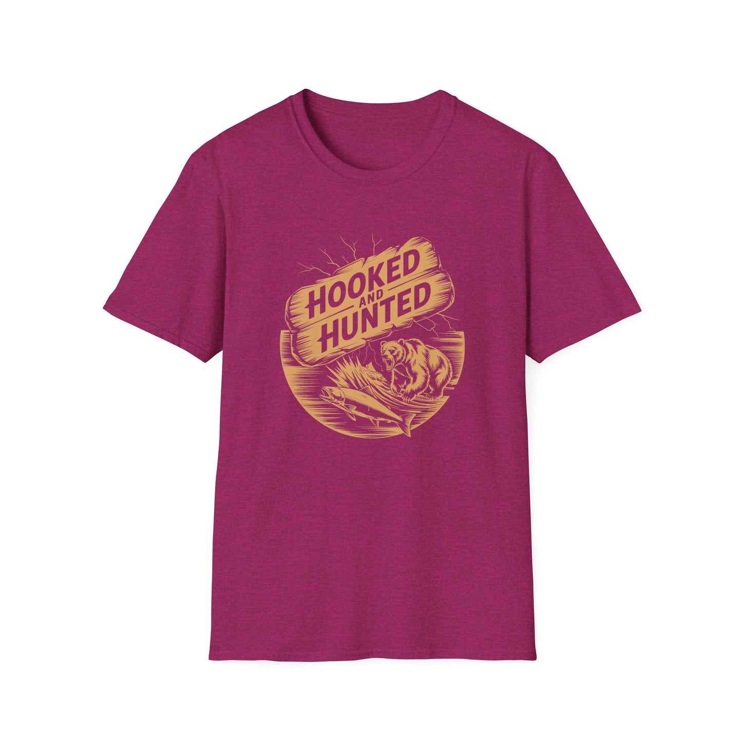 Roaring Grizzly Hooked and Hunted T Shirt