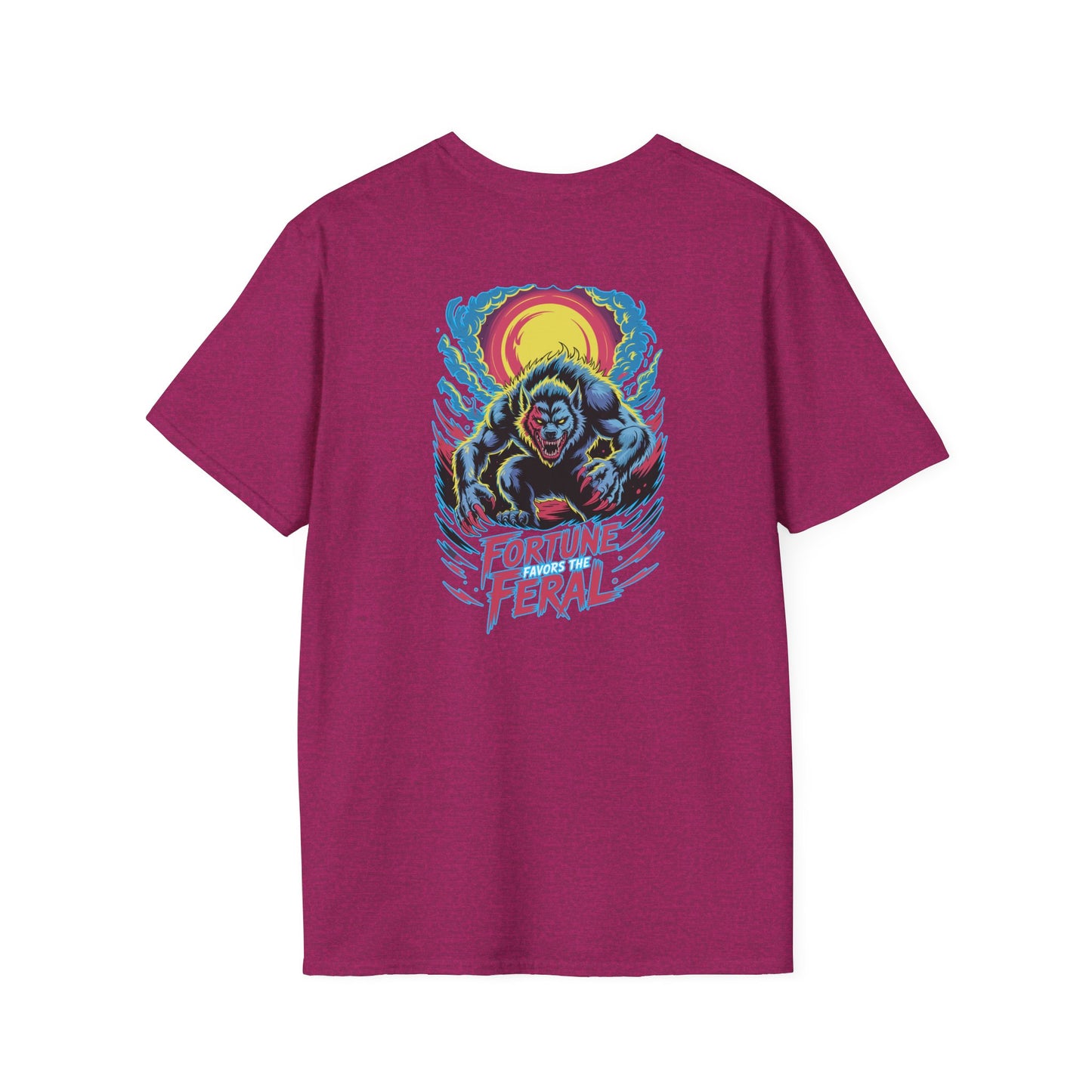 Fortune Favors The Feral Werewolf Graphic Halloween T-Shirt