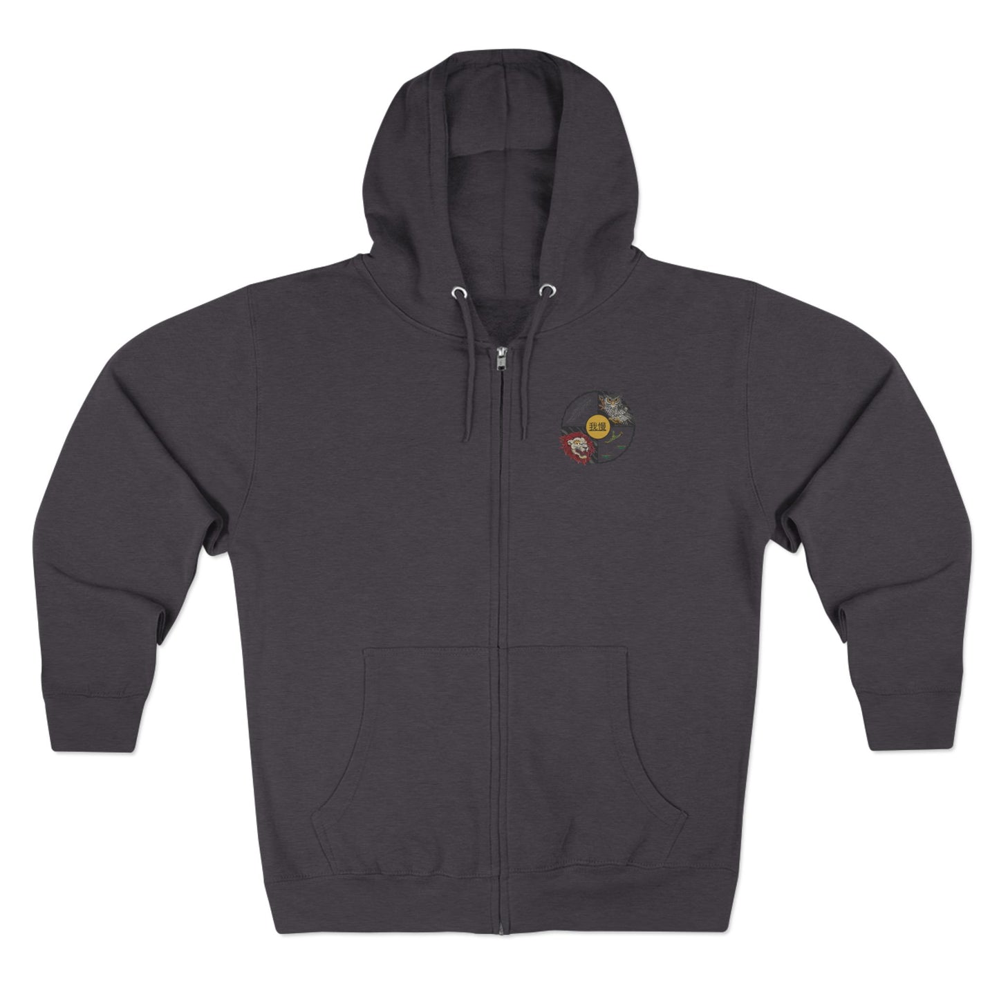 Warrior Spirit Samurai Bear Kanji Japanese Rising Sun Zip Hoodie