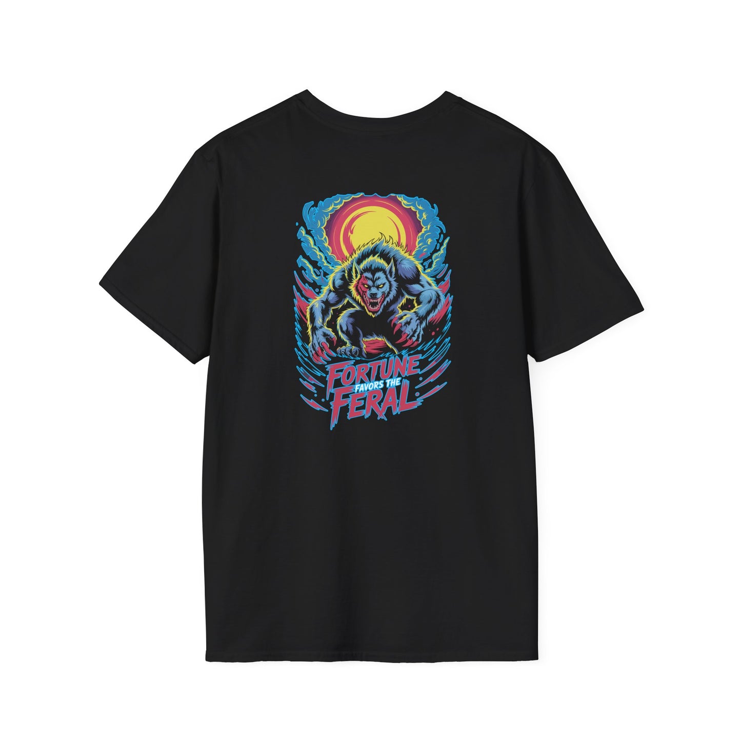 Fortune Favors The Feral Werewolf Graphic Halloween T-Shirt