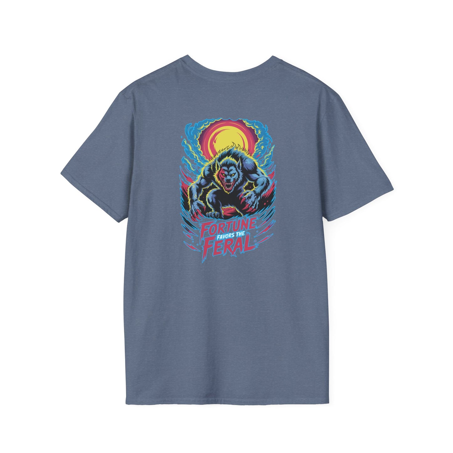 Fortune Favors The Feral Werewolf Graphic Halloween T-Shirt