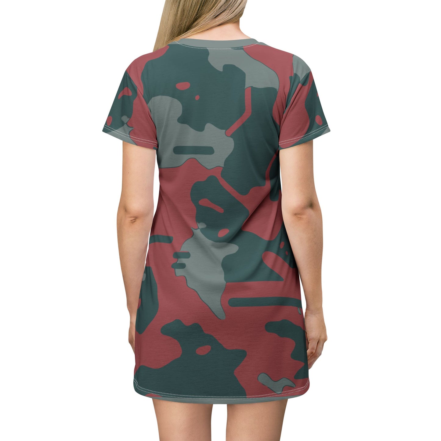 Crimson Forest Camo T-Shirt Dress Stoic Mammal Lifestyle Apparel for Outdoors Everyday Edge