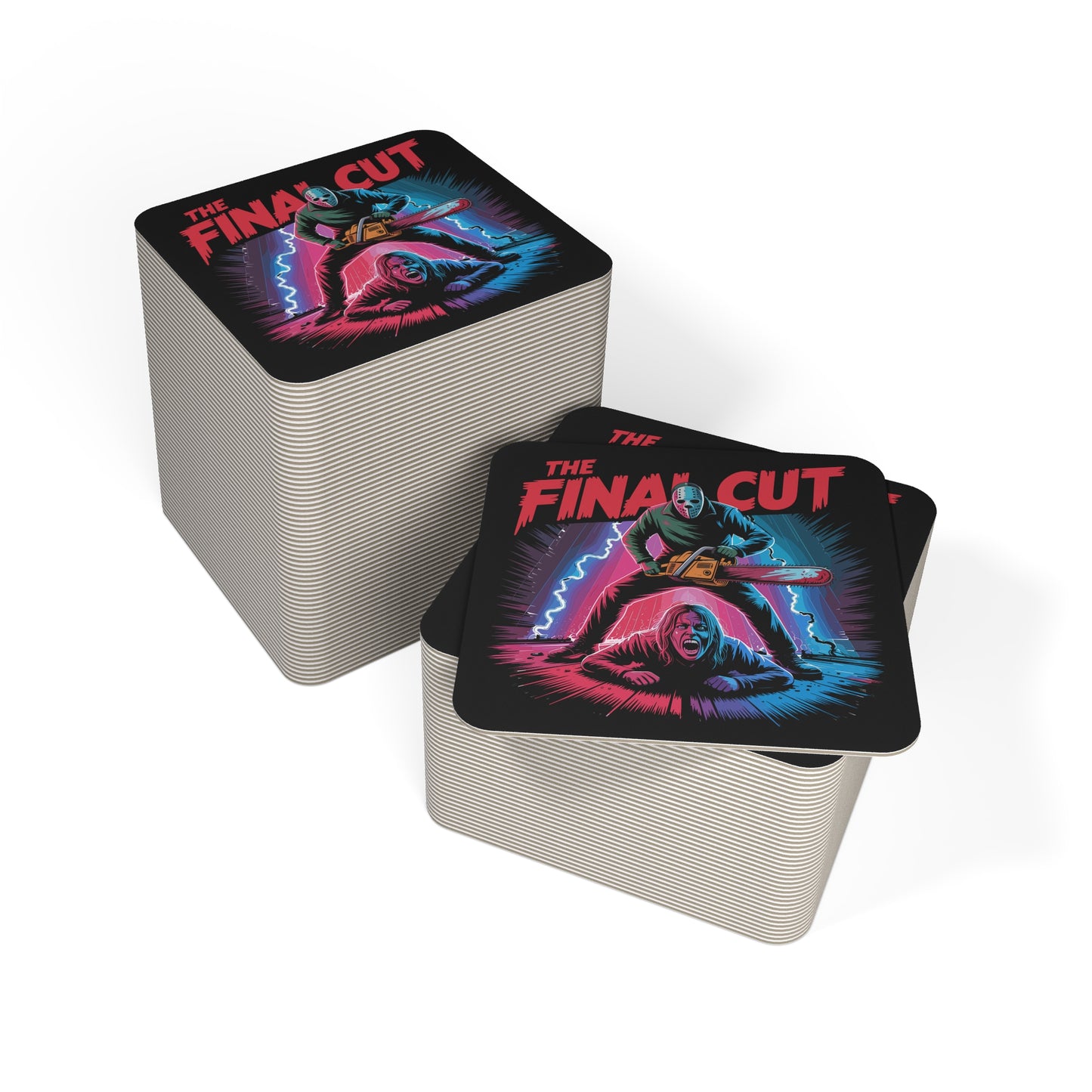 Final Cut Halloween Coasters, Trick or Treat Drink Coasters, Halloween Decor, Party Supplies, Friday 13 Themed Coasters