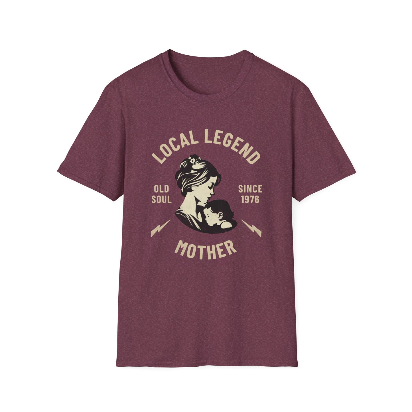 Personalized Date Local Legend Mother T-Shirt - Old Soul Since 1976 Unisex Softstyle Tee