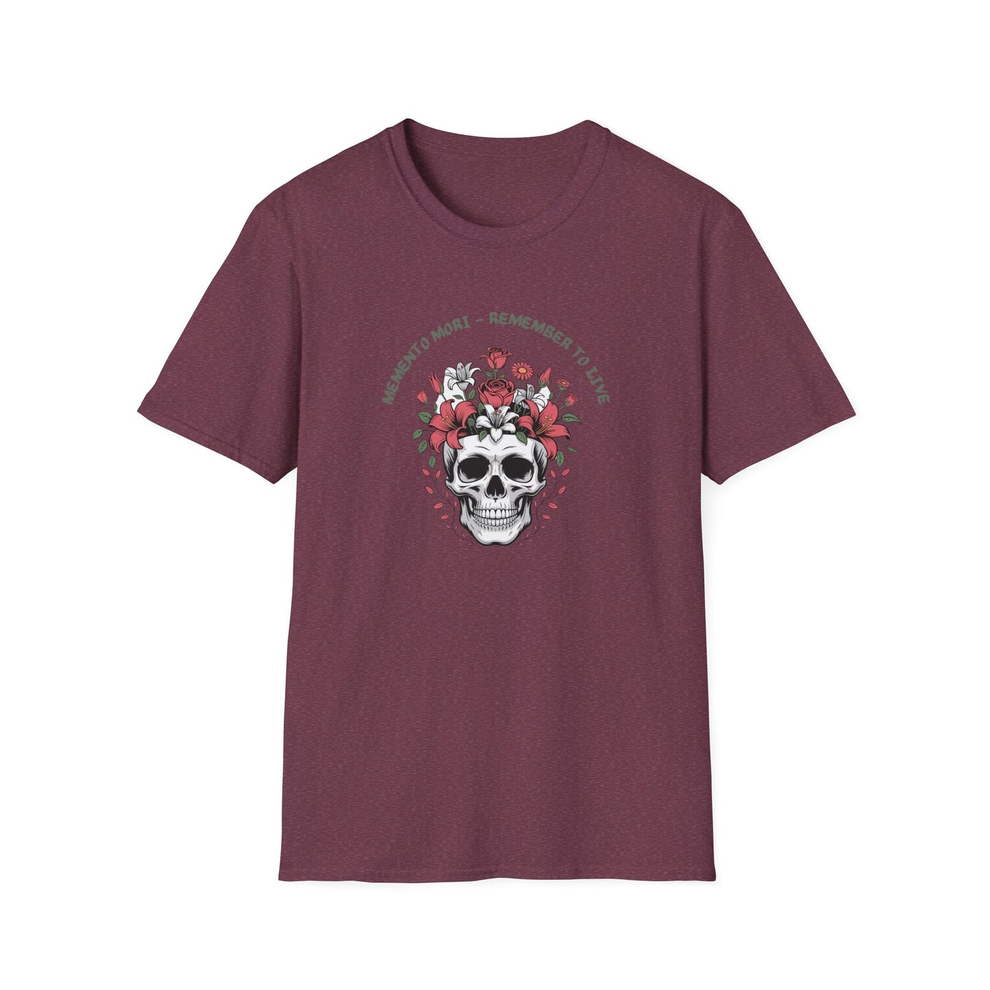 Memento Mori Floral Skull Tattoo Art T-Shirt#2