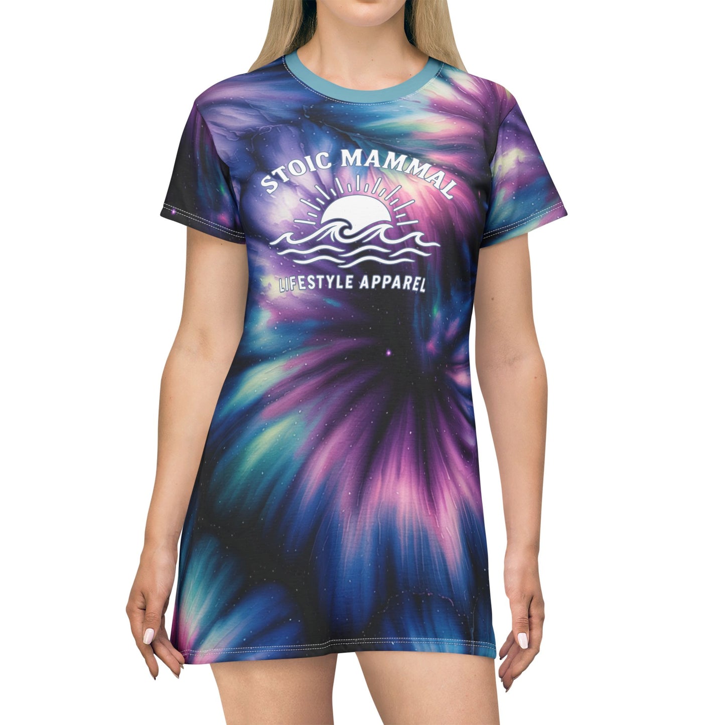 Cosmic Glow Tie Dye T Shirt Dress