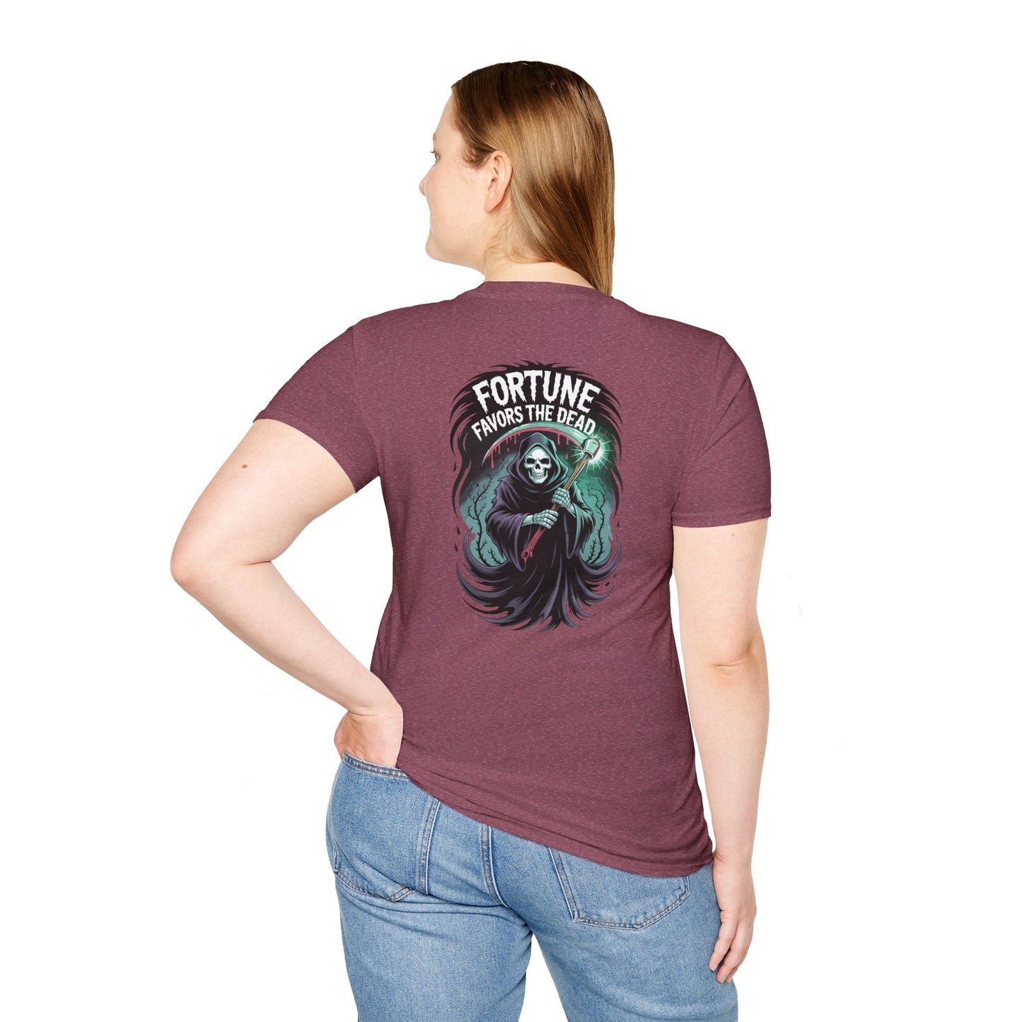 Fortune Favors The Dead Graphic Halloween T-Shirt