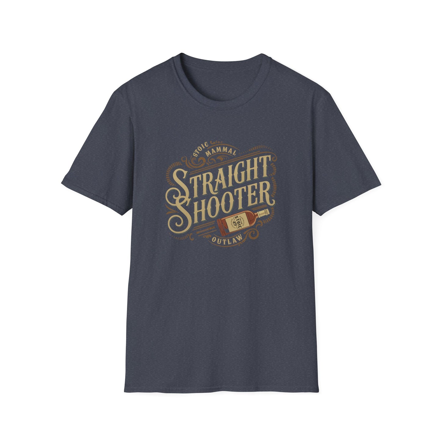 Straight Shooter Outlaw Whiskey Bottle T-Shirt