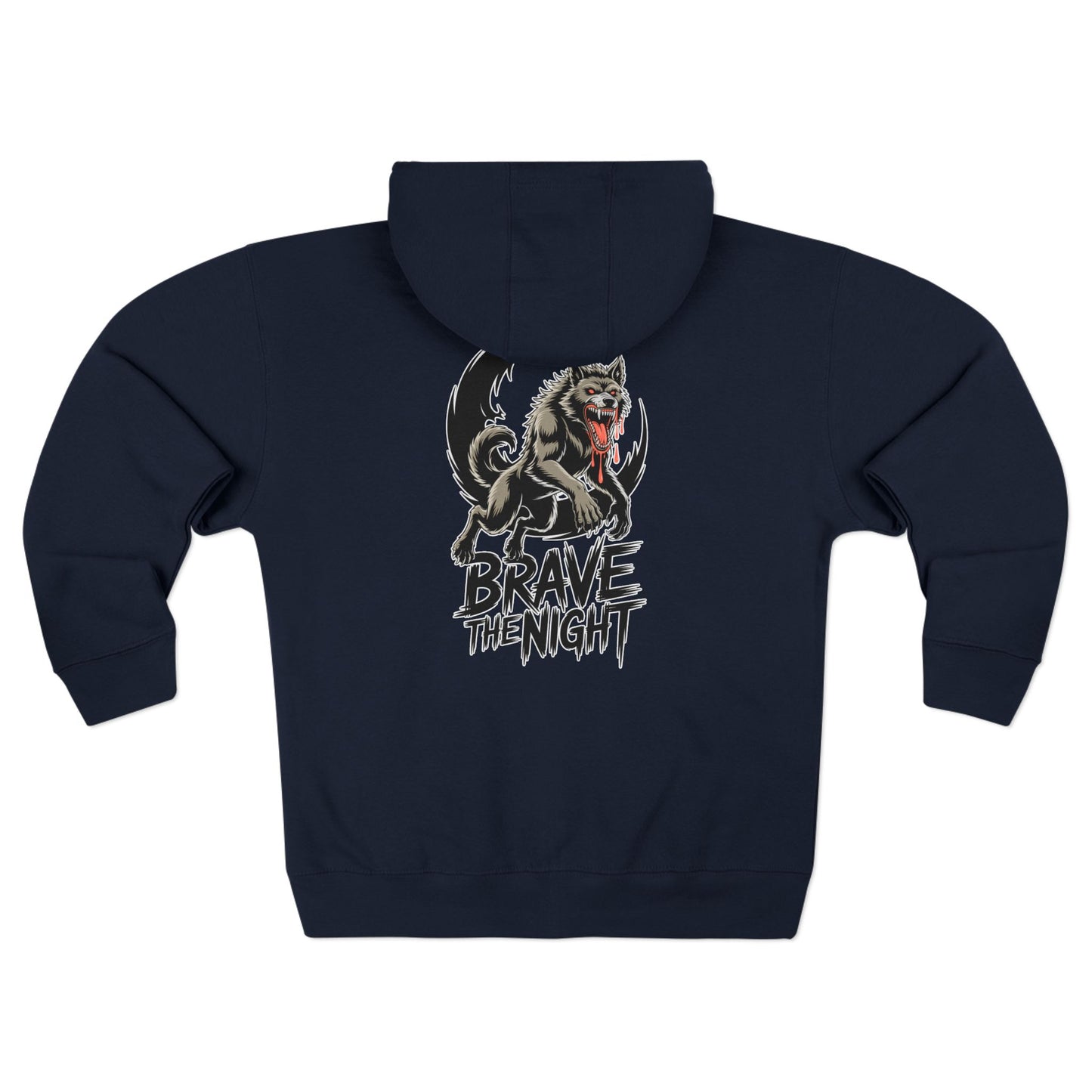 Brave the Night Hoodie, Unisex Zip Front Sweatshirt