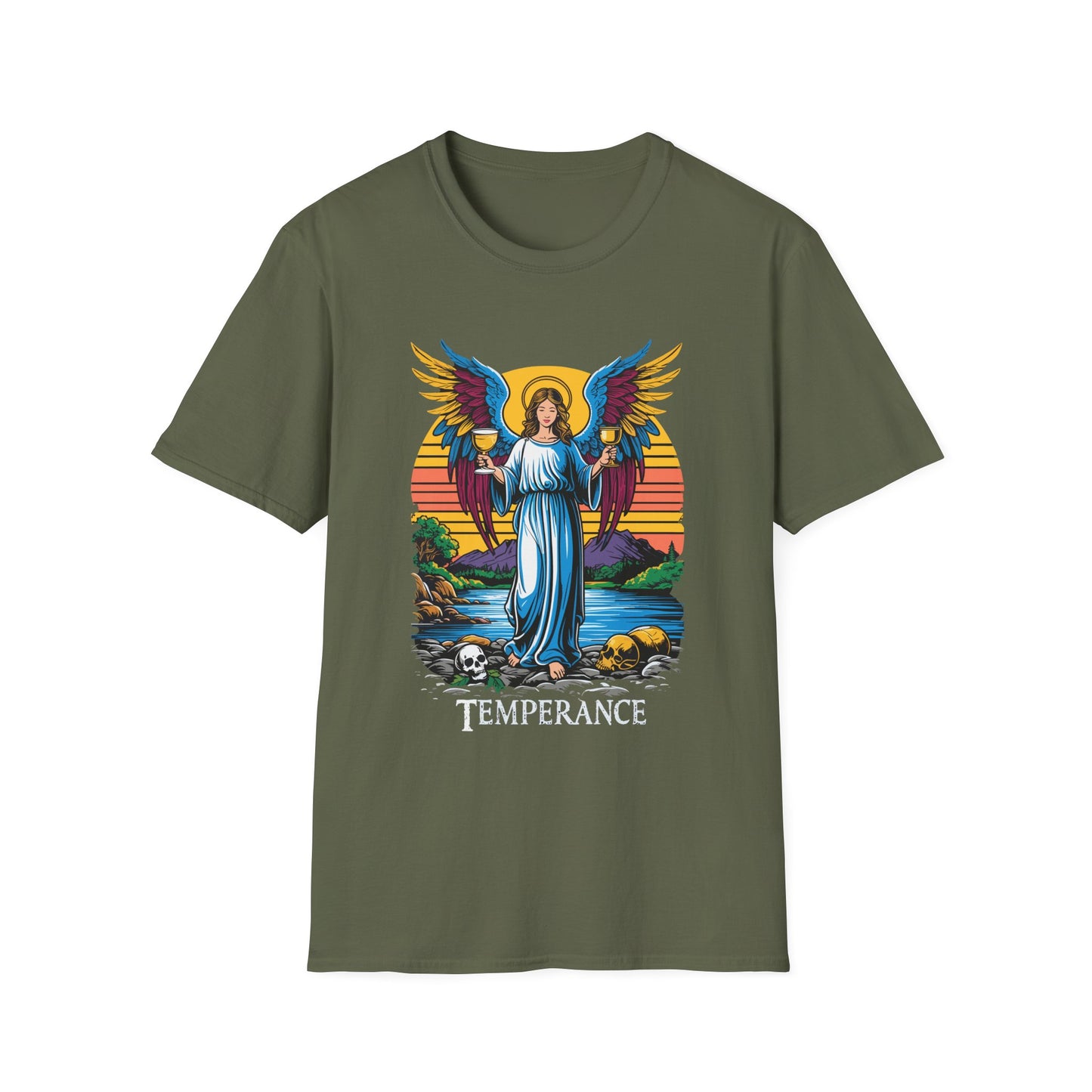 Temperance Angel Design Spiritual Apparel Mindfulness Unisex Softstyle T-Shirt