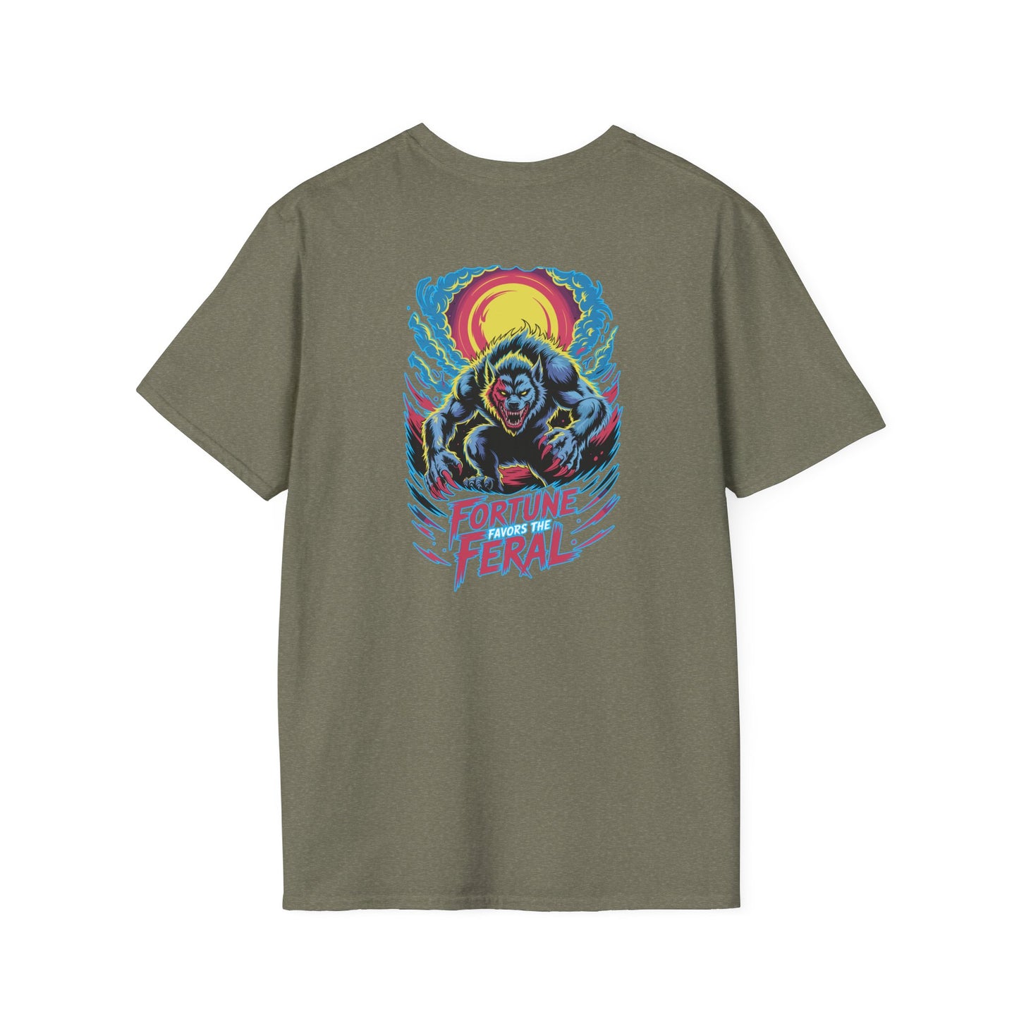 Fortune Favors The Feral Werewolf Graphic Halloween T-Shirt