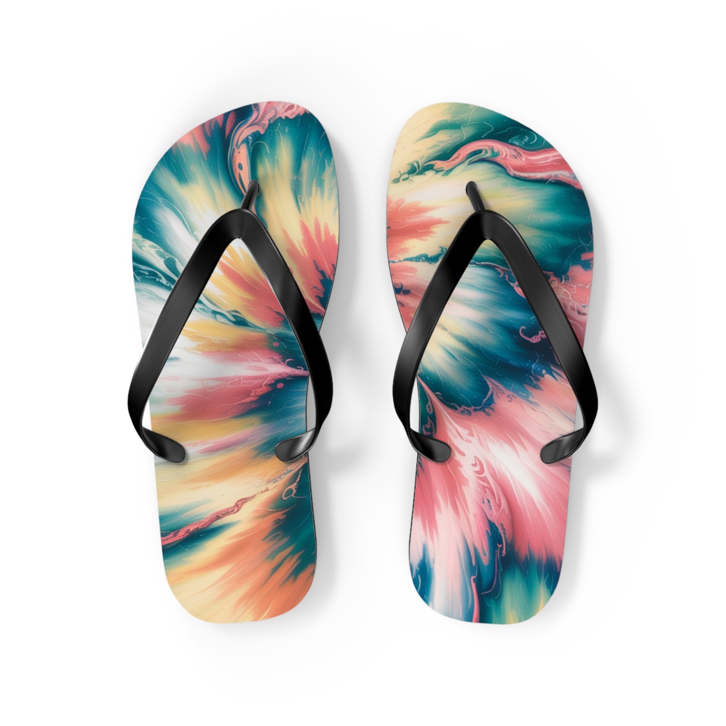 Vibrant Tie-Dye Flip Flops for Summer Fun, Beach Sandals, Vacation Footwear, Pool Party Accessories, Festival Style