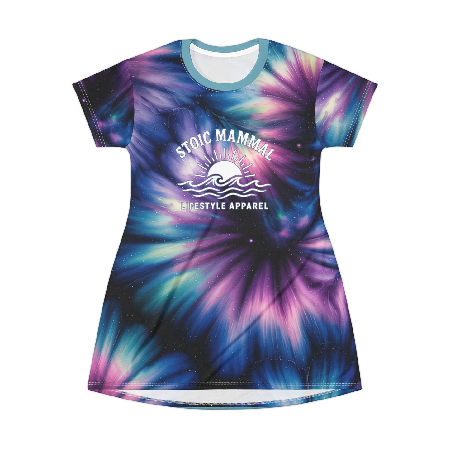 Cosmic Glow Tie Dye T Shirt Dress