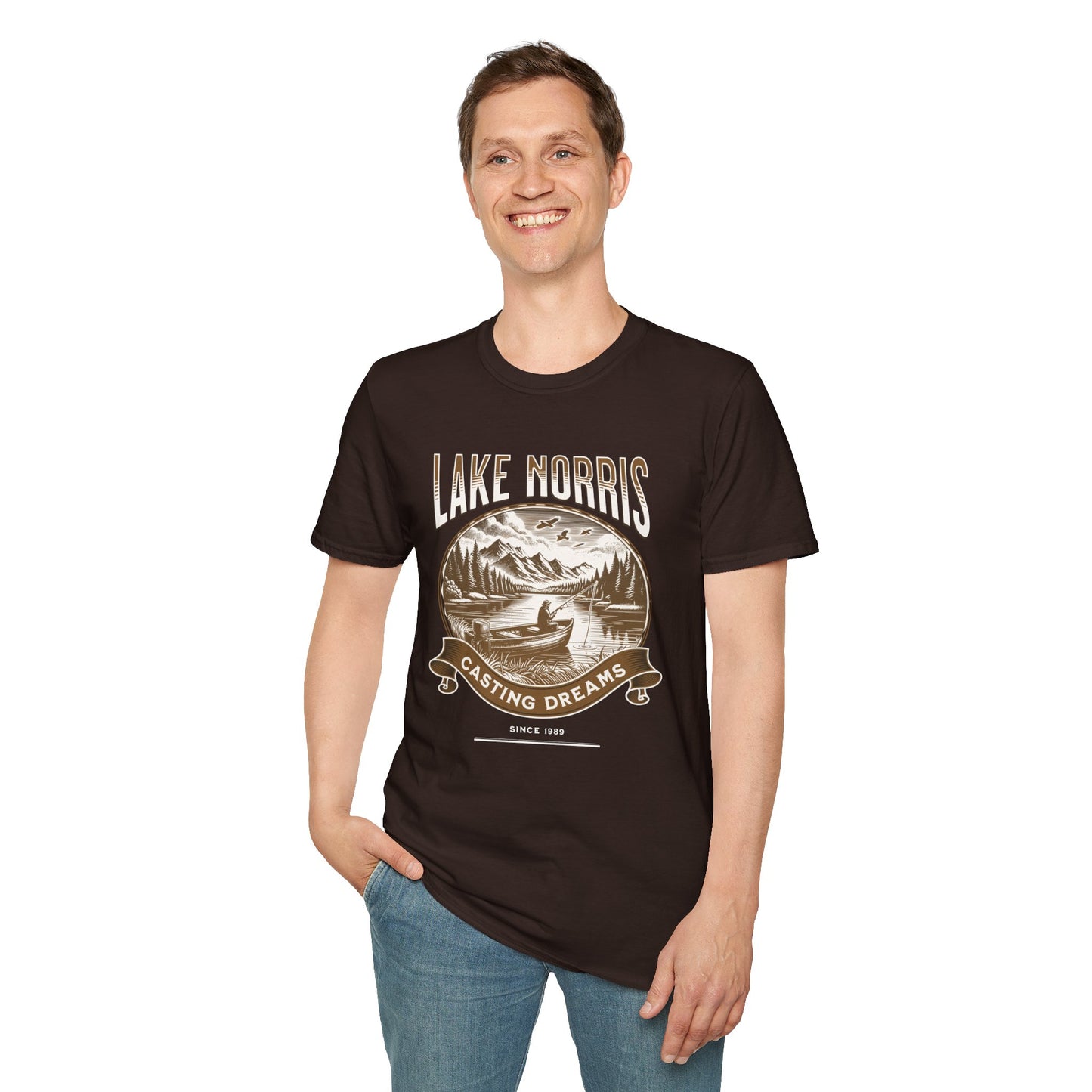 Personalize Your Lake Casting Dreams Unisex Softstyle T-Shirt