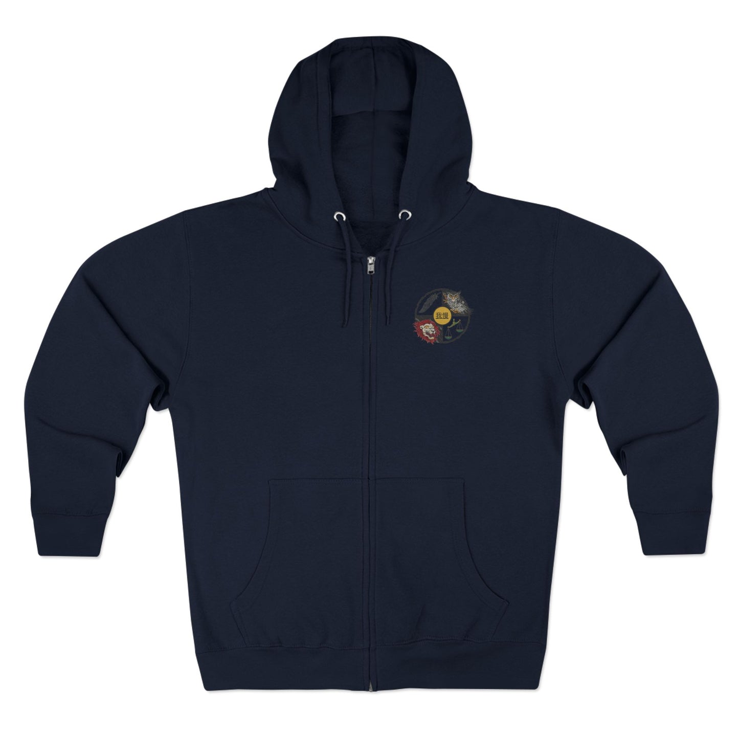 Warrior Spirit Samurai Bear Kanji Japanese Rising Sun Zip Hoodie