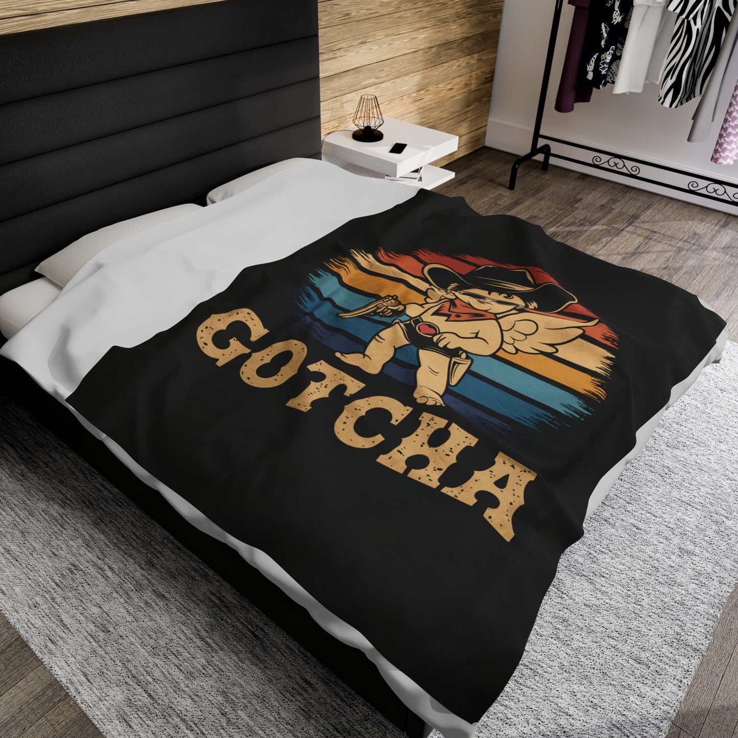 Cupid's Gotcha: Cozy Valentine's Day Velveteen Plush Blanket