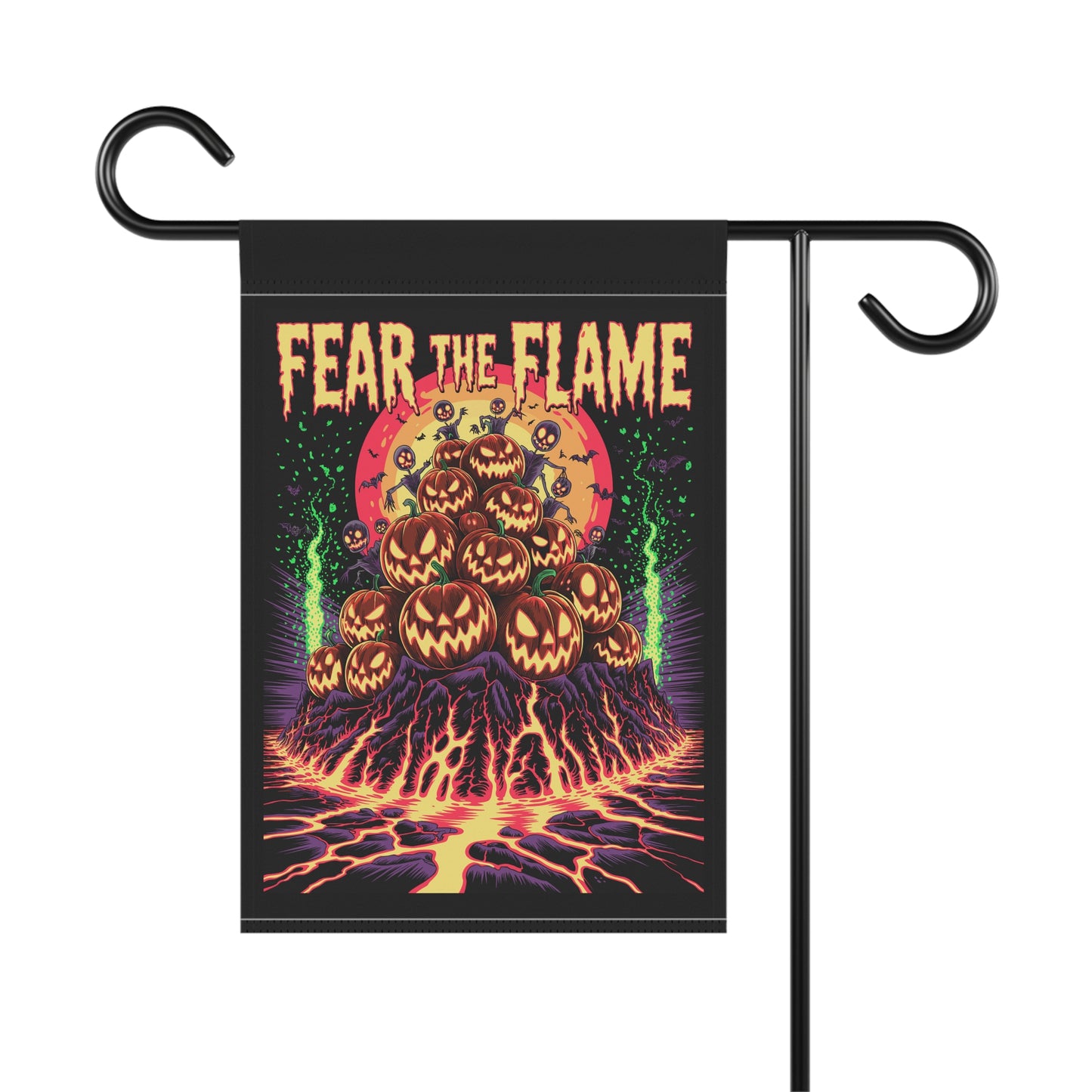 Halloween Garden Banner, Spooky Outdoor Decor, Fall Flag, Fear the Flame Yard Art, Pumpkin Decorations
