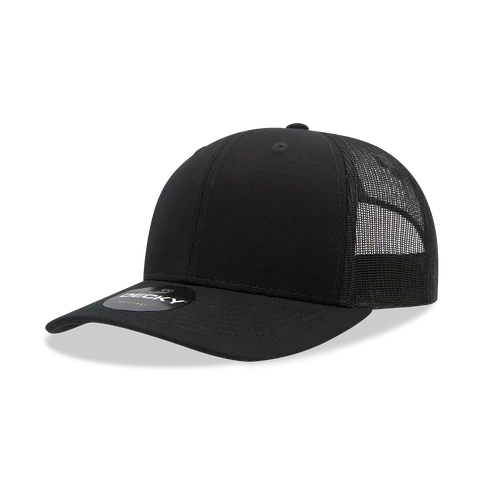 Hooked and Hunted Black Bronze Patch 6 Panel Mesh Trucker Hat