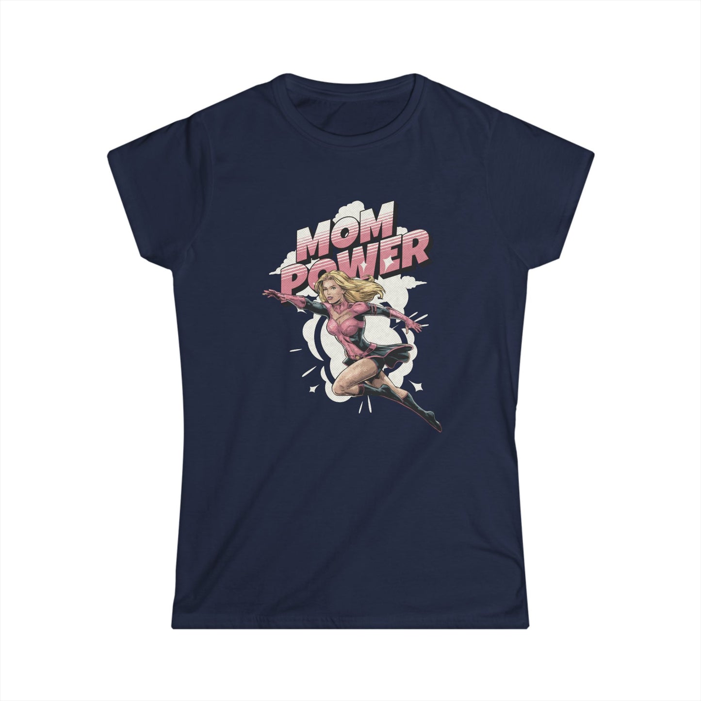 Mom Power Softstyle Tee - Celebrate Moms, Gift for Mother's Day, Funny Mom Shirt, Casual Weekend Wear, Superhero Mom Tee