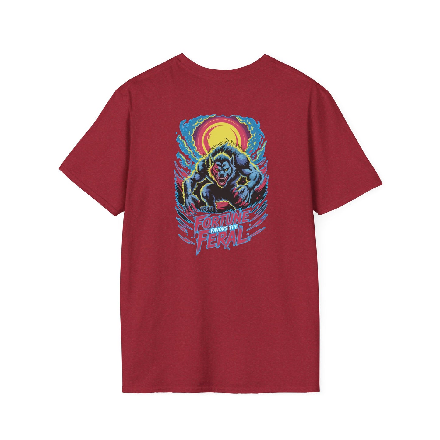 Fortune Favors The Feral Werewolf Graphic Halloween T-Shirt