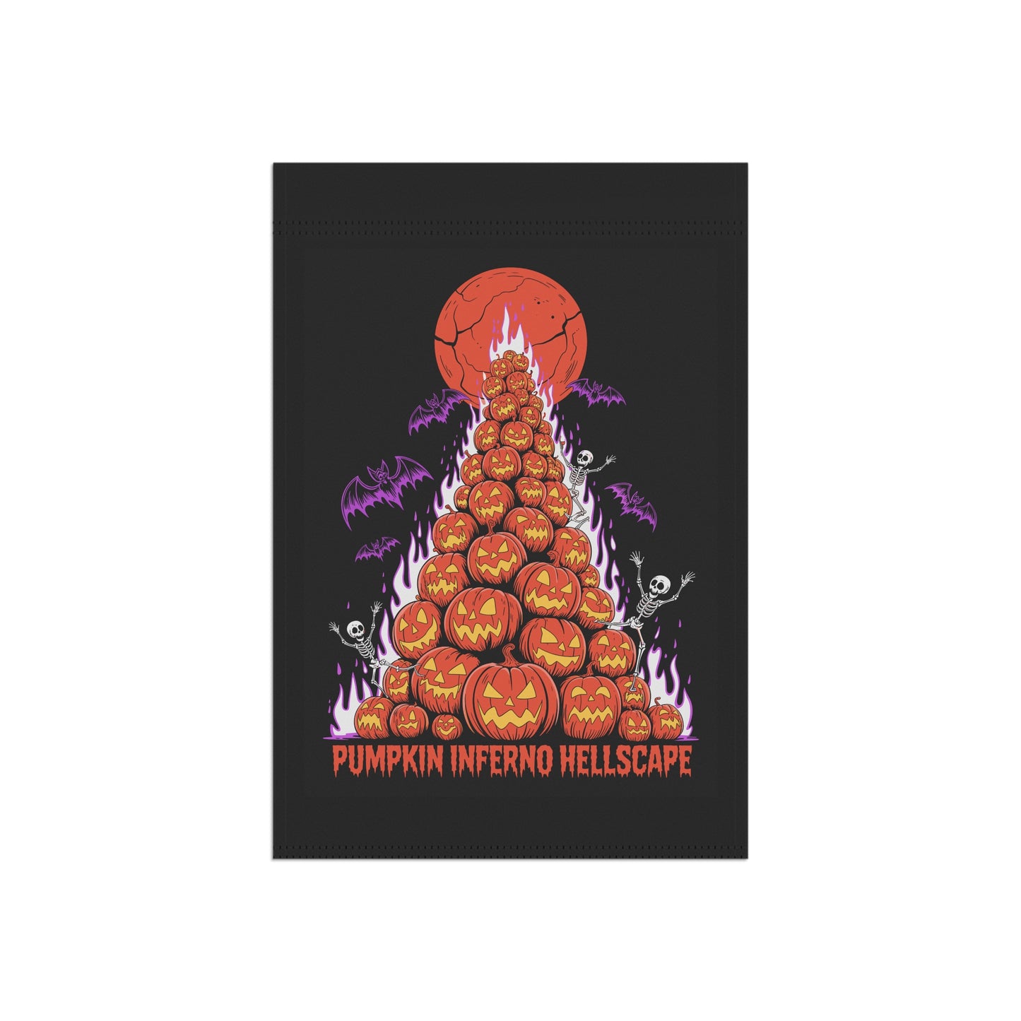 Pumpkin Inferno Hellscape Halloween Garden Banner, Spooky Outdoor Decor, Fall Flag, Fear the Flame Yard Art, Pumpkin Decorations