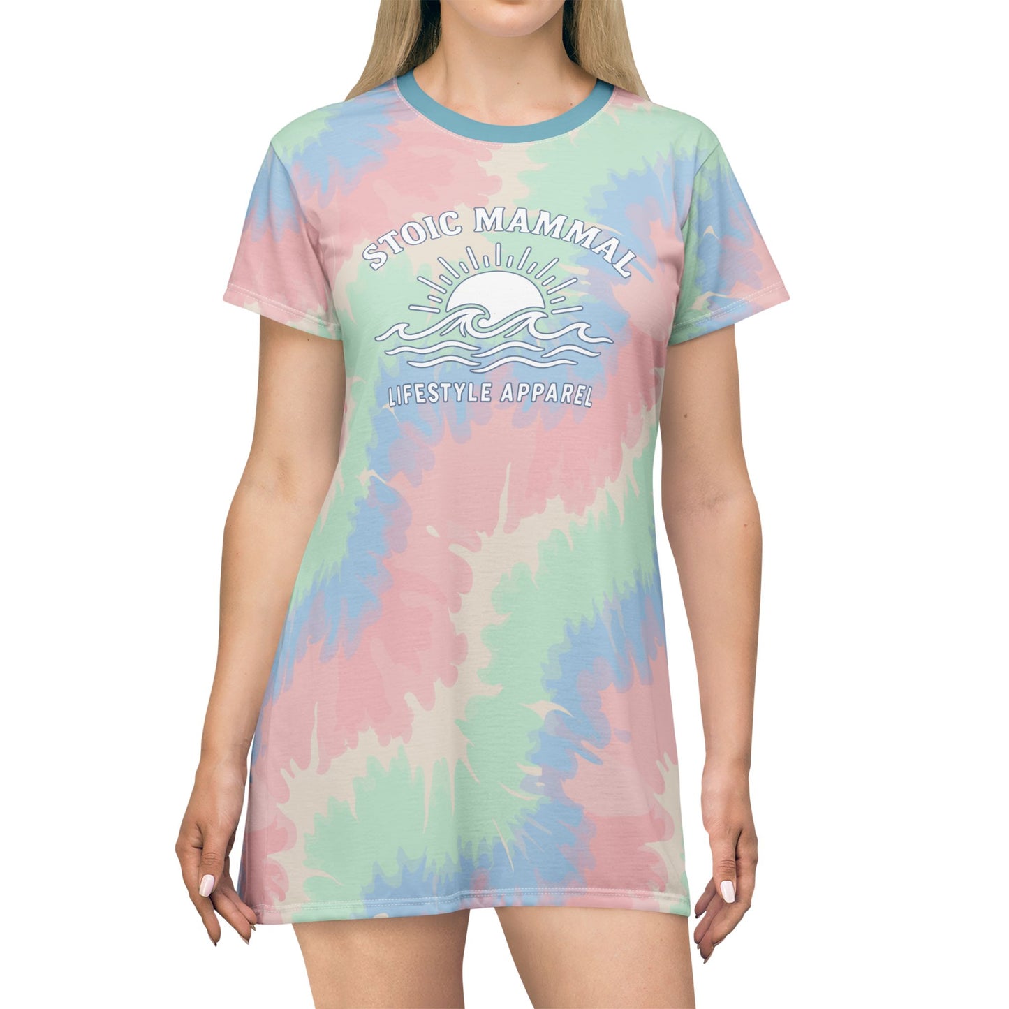 Pastel Cloud Tie Dye T Shirt Dress