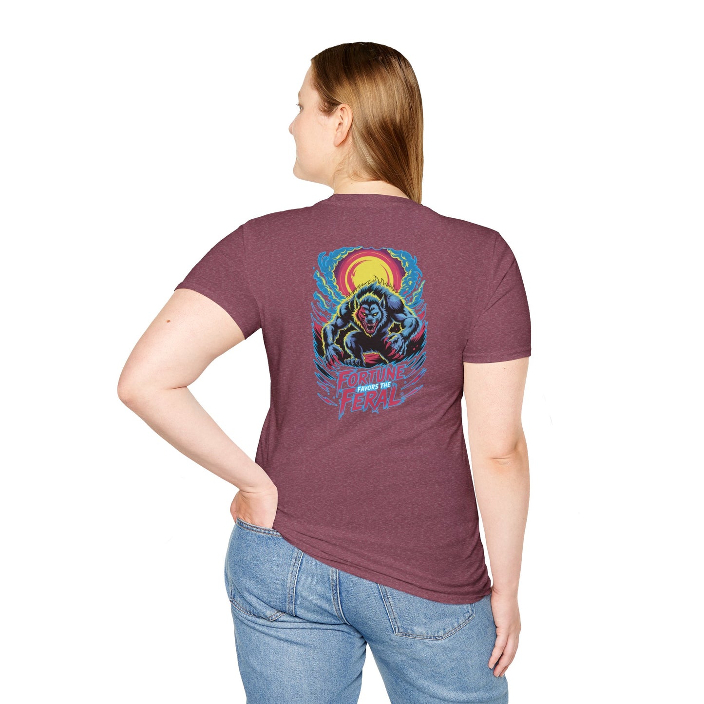 Fortune Favors The Feral Werewolf Graphic Halloween T-Shirt