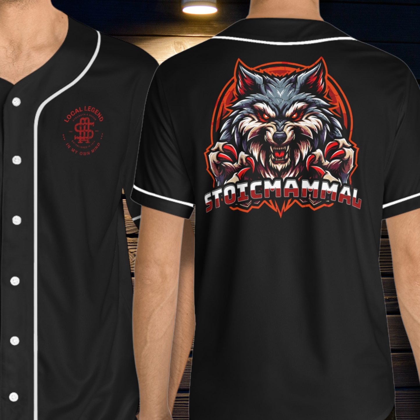 Local Legend Men's Baseball Jersey - Stoic Wolf Sporty Apparel