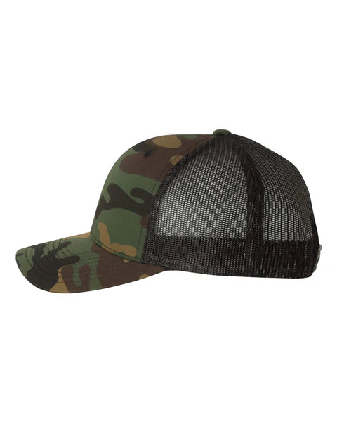 Don’t Tread On Me Camo Trucker Hat – Laser Engraved Snake Patch