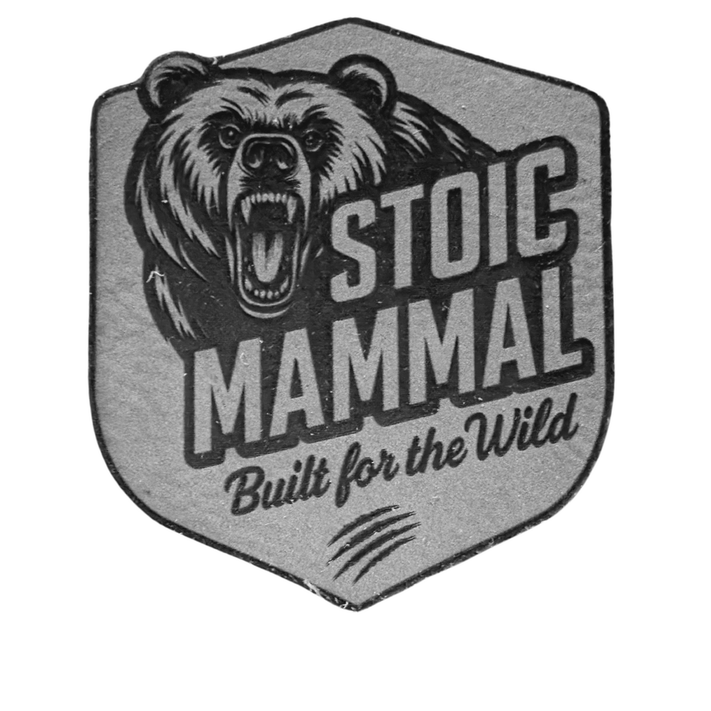 Built For The Wild Shield Trucker Hat – Laser Engraved Charcoal Leatherette