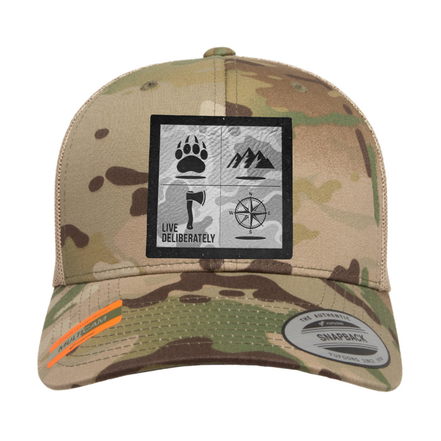 Live Deliberately Camo Trucker Hat