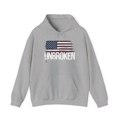 Unbroken Tattered American Flag Unisex Heavy Blend™ Hooded Sweatshirt