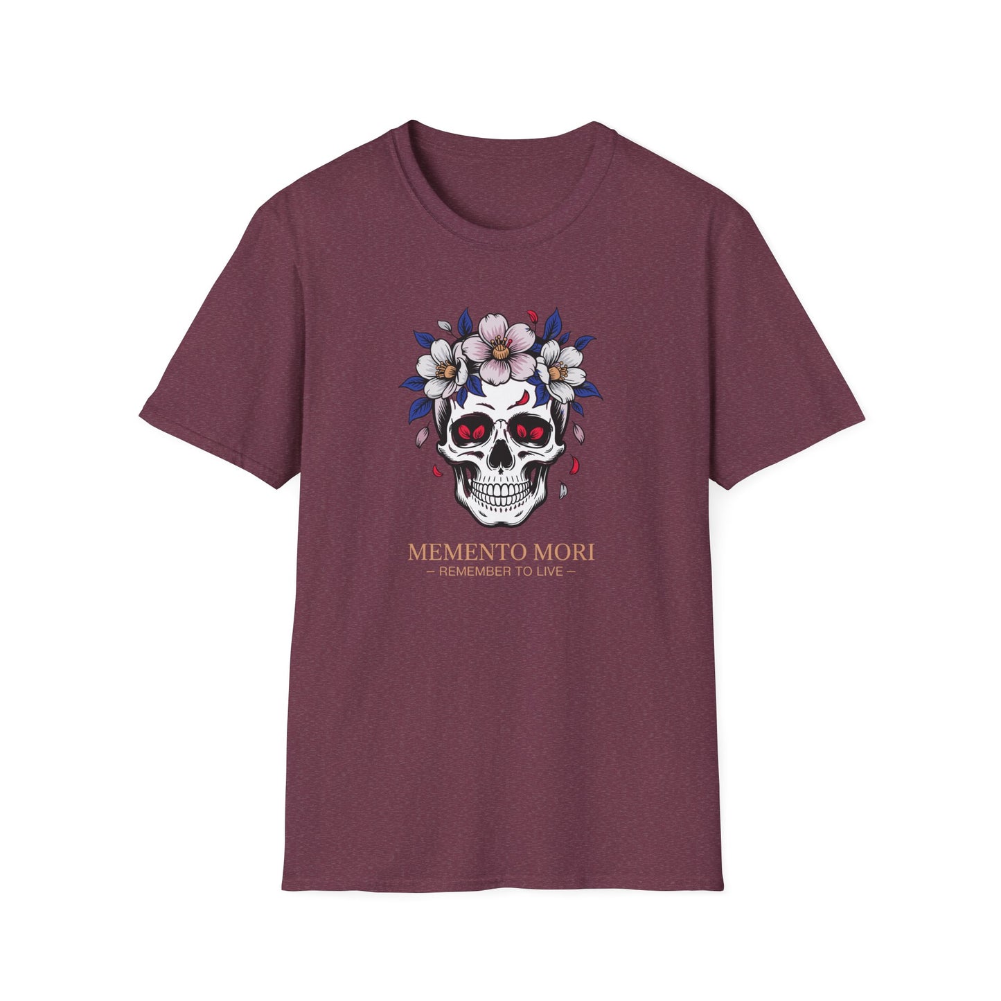 Memento Mori Floral Skull Tattoo Art T-Shirt