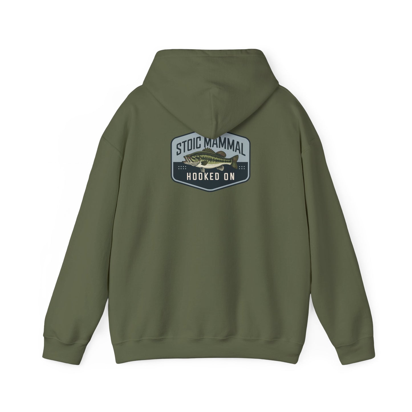 Stoic Mammal "Hooked On" Bass Fishing Hoodie - Classic Angler Pullover