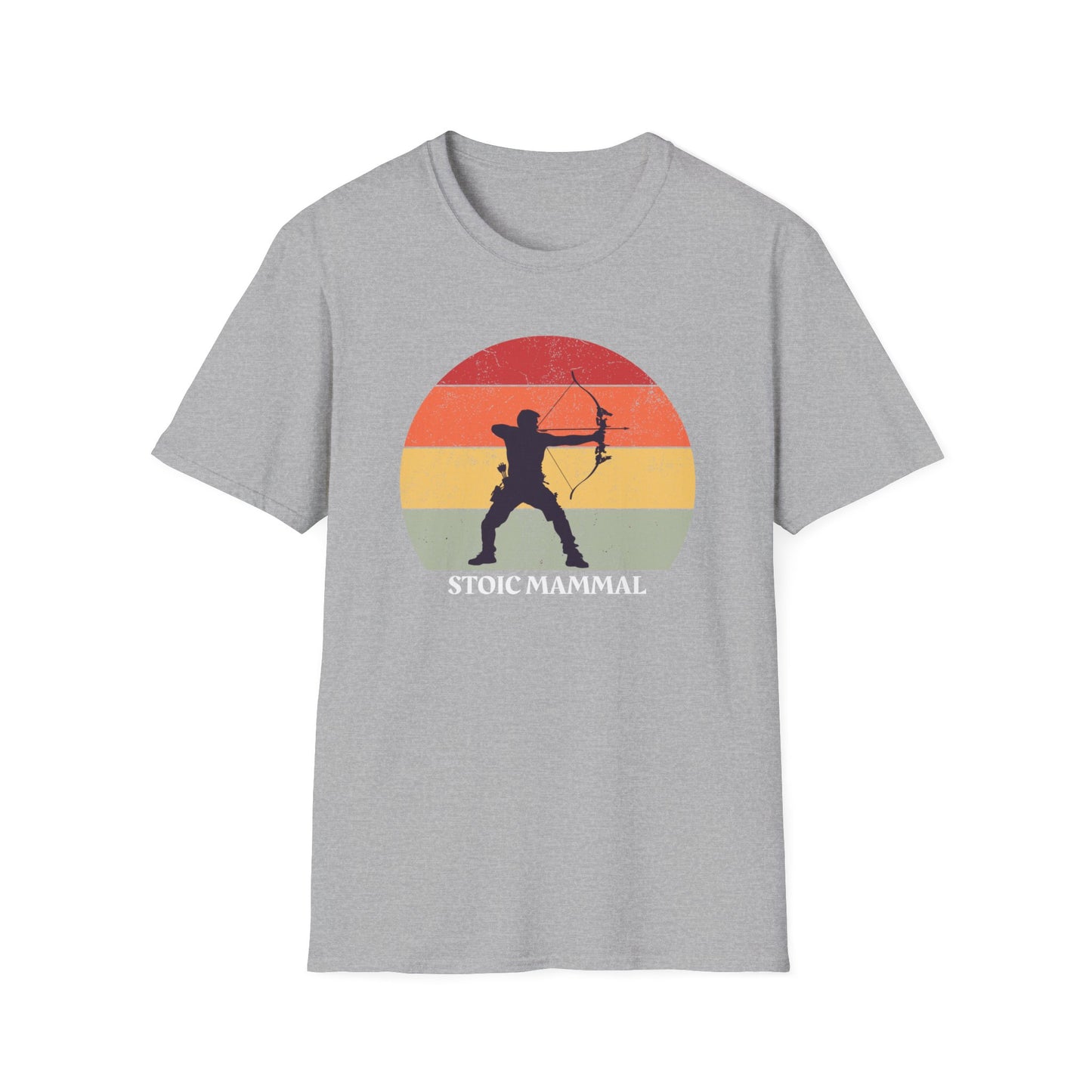 Bow Hunter Stance Retro Sun T-Shirt