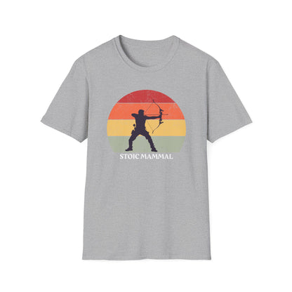 Bow Hunter Stance Retro Sun T-Shirt