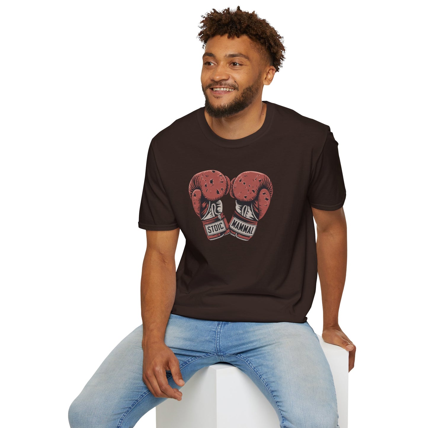 Weathered Boxing Gloves Stoic Mammal Unisex Softstyle T-Shirt