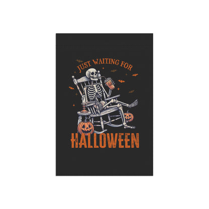 Just Waiting For Halloween Skeleton Rocking Chair Garden & House Banner