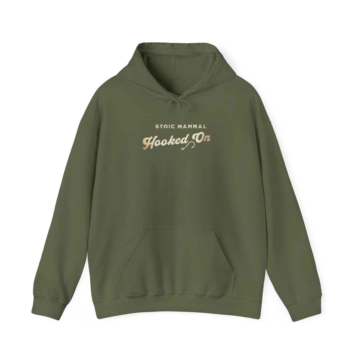 Stoic Mammal "Hooked On" Bass Fishing Hoodie - Classic Angler Pullover