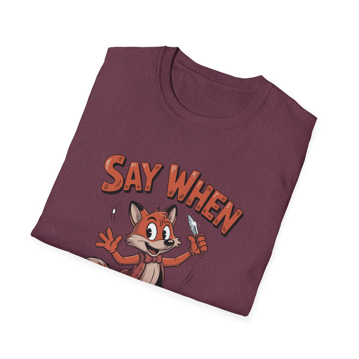 Flicker the Fox Say When T-Shirt  Vintage Dancing Dagger Fox Tee