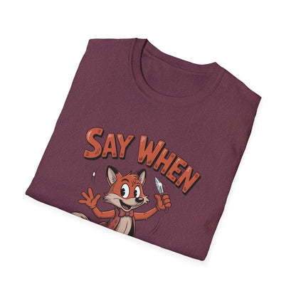 Flicker the Fox Say When T-Shirt  Vintage Dancing Dagger Fox Tee
