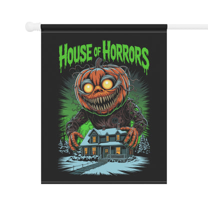 House Of Horrors Halloween Garden Banner, Spooky Outdoor Decor, Fall Flag, Yard Art, Pumpkin Decorations