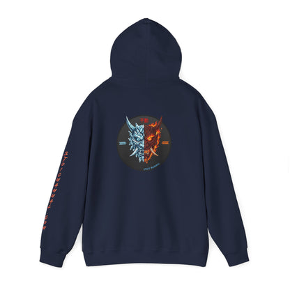 Fire and Ice Stoic Mammal Kanji Style Hoodie