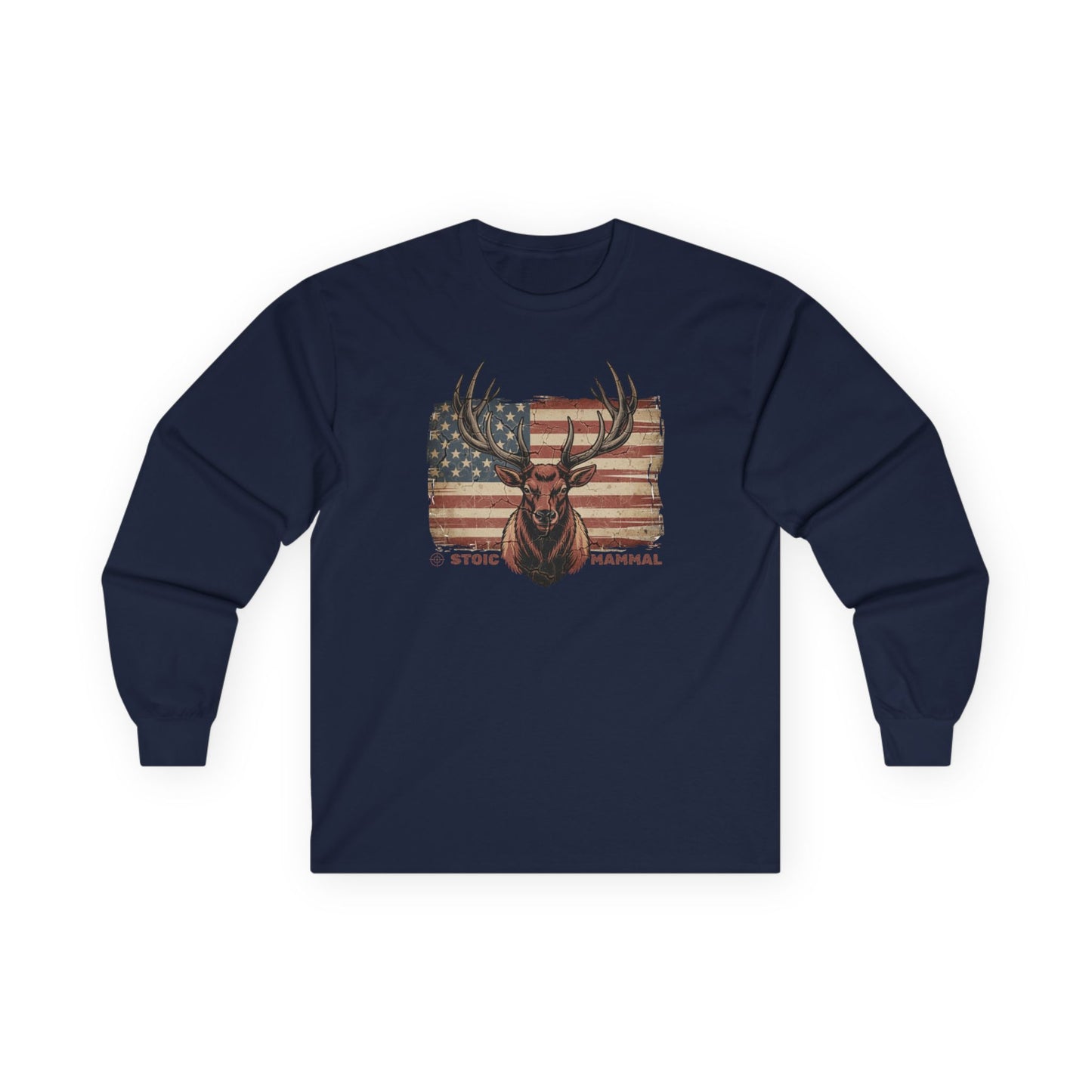 Elk Hunter Patriotic Long Sleeve Tee