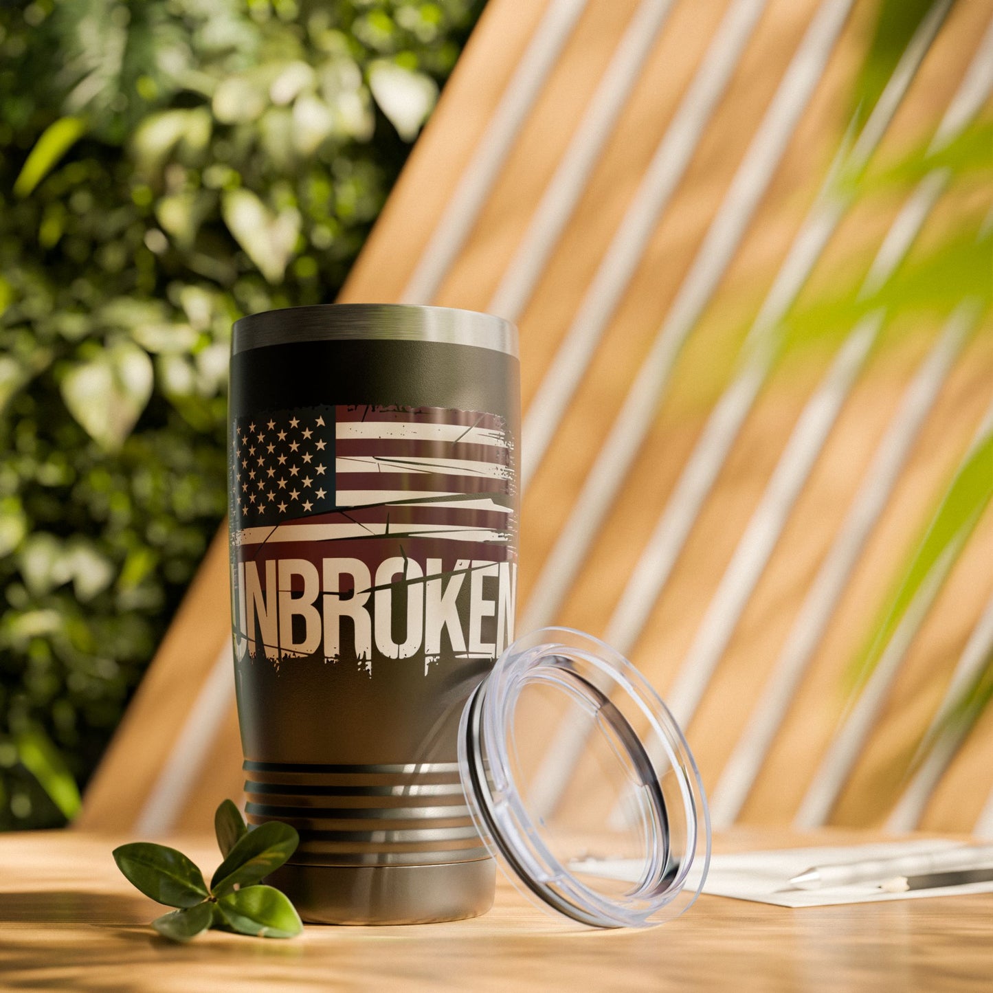 Unbroken American Tattered Flag Ringneck Tumbler, 20oz