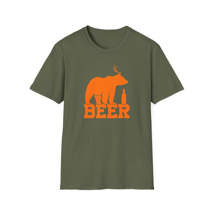 Beer Bear With Antlers Hunting T-Shirt