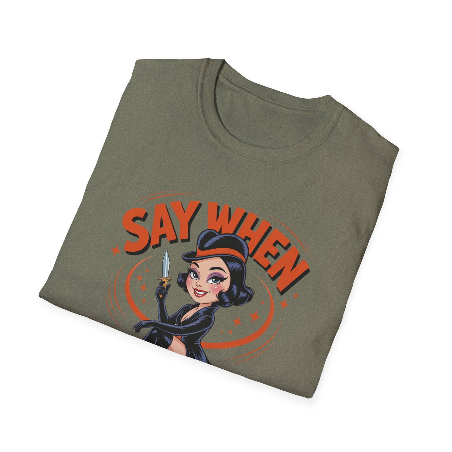 Dot Dagger Say When T Shirt